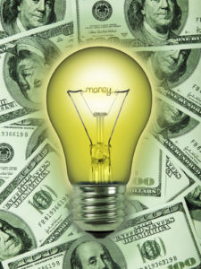 Lightbulb and money
