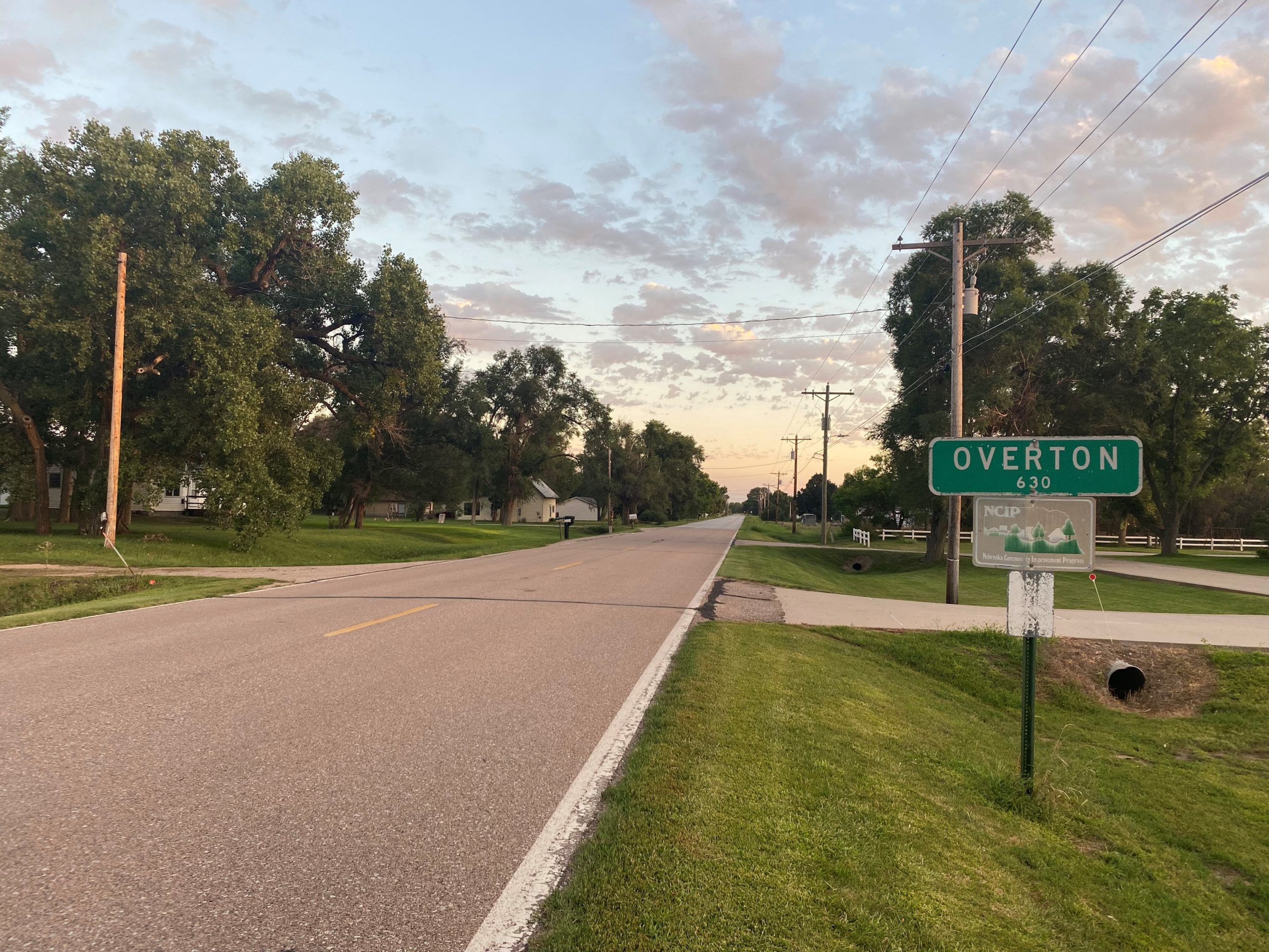 Overton Nebraska sign