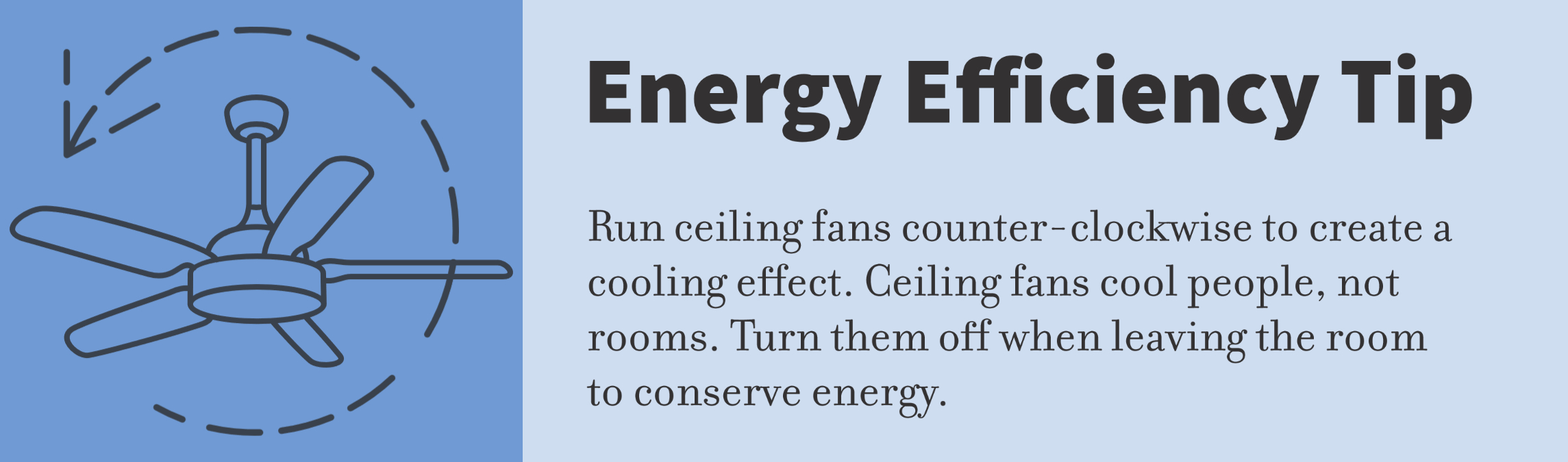 Ceiling fan energy efficiency tip