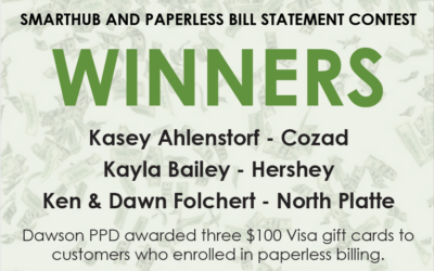 SmartHub and paperless bill statement contest winners