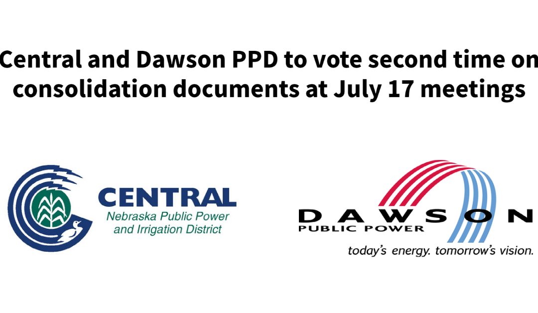Central and Dawson PPD to vote second time on consolidation documents at July 17 meetings